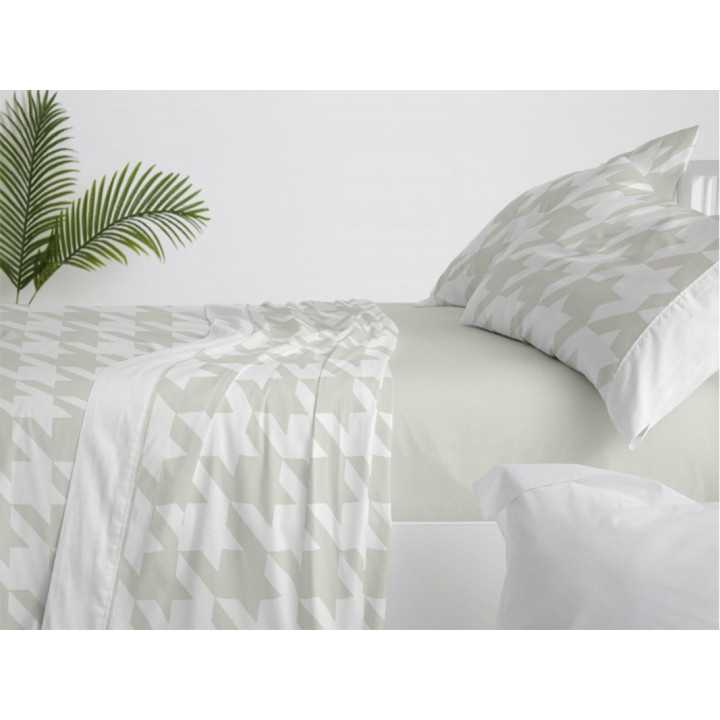 Jogo de lençóis de algodão caqui Eliana | Lençóis Burrito Blanco