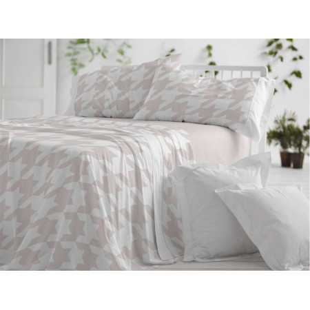 Jogo de lençóis de algodão cuartzo Eliana | Lençóis Burrito Blanco