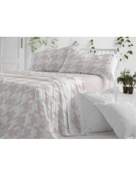 Juego de sábanas algodón Eliana cuarzo | Sábanas Burrito Blanco