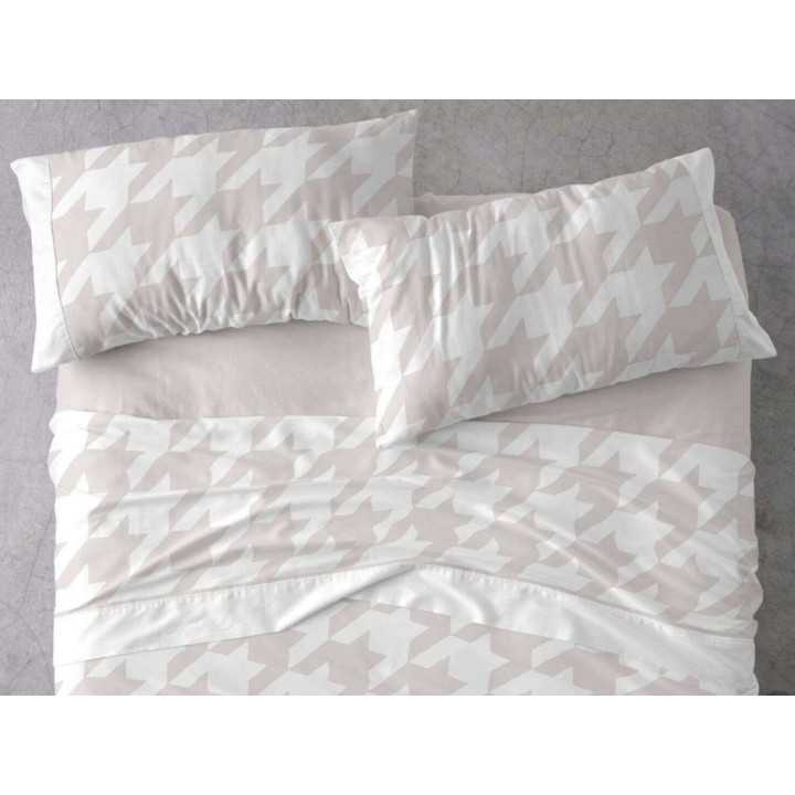 Juego de sábanas algodón Eliana cuarzo | Sábanas Burrito Blanco