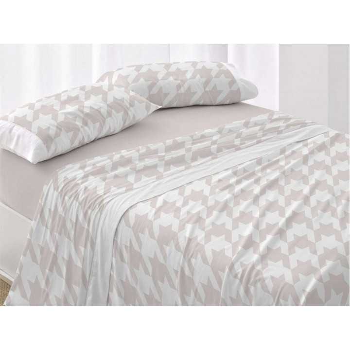 Jogo de lençóis de algodão cuartzo Eliana | Lençóis Burrito Blanco