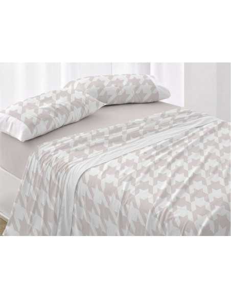 Juego de sábanas algodón Eliana cuarzo | Sábanas Burrito Blanco