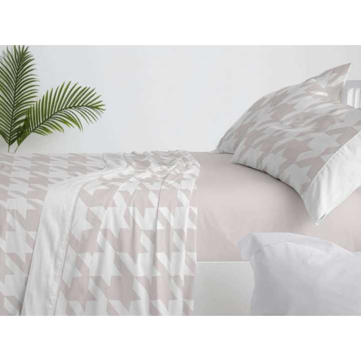 Juego de sábanas algodón Eliana cuarzo | Sábanas Burrito Blanco