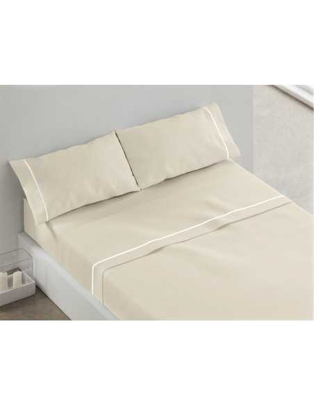 Juego de sábanas algodón Magnolia beige| Sábanas Burrito Blanco