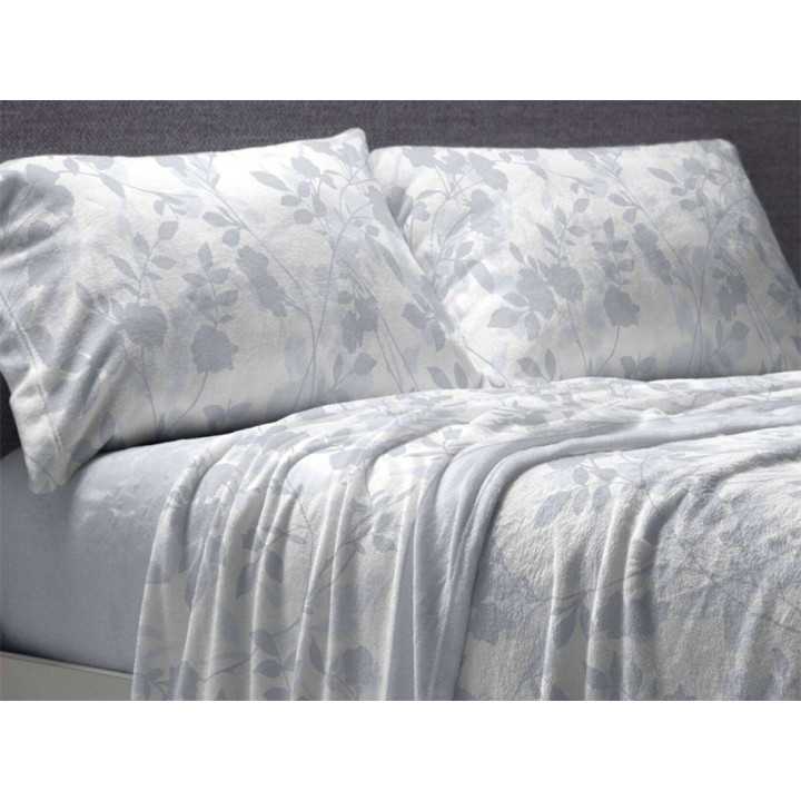 Juego de sábanas coralina Camille azul | Sábanas Burrito Blanco