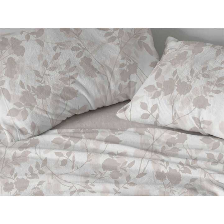 Juego de sábanas coralina Camille bege | Sábanas Burrito Blanco