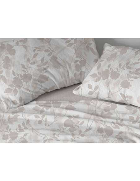 Juego de sábanas coralina Camille bege | Sábanas Burrito Blanco