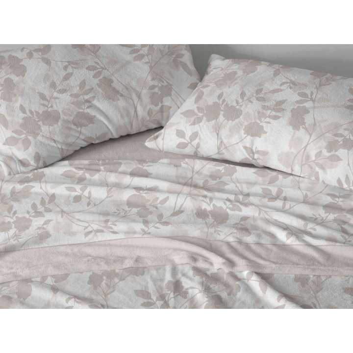 Juego de sábanas coralina Camille bege | Sábanas Burrito Blanco