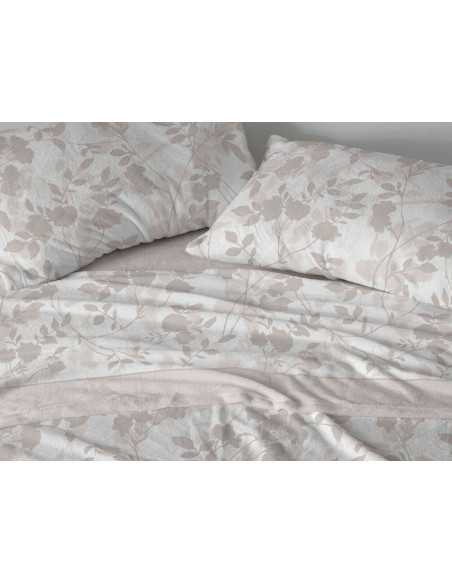 Juego de sábanas coralina Camille bege | Sábanas Burrito Blanco