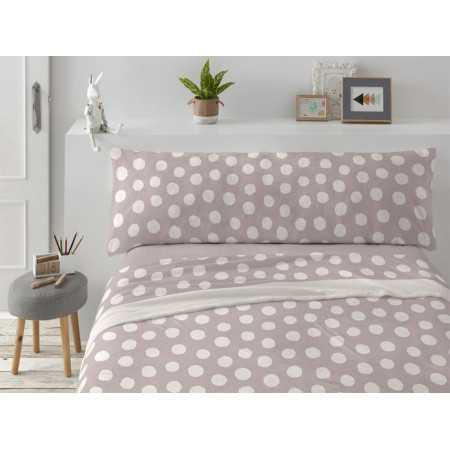 Juego de sábanas coralina Elodie tostado | Sábanas Burrito Blanco