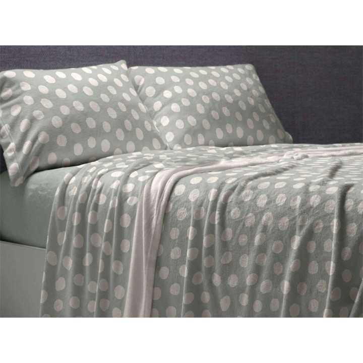 Juego de sábanas coralina Elodie verde | Sábanas Burrito Blanco