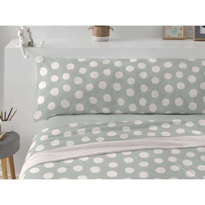 Juego de sábanas coralina Melodie verde | Sábanas Burrito Blanco