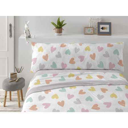 Juego de sábanas coralina Caterina | Sábanas invierno Burrito Blanco