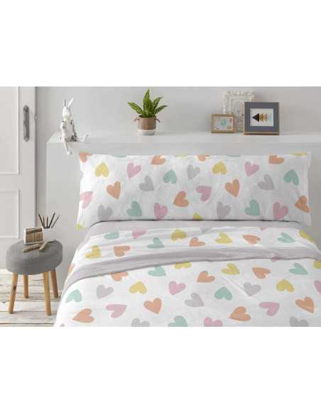 Juego de sábanas coralina Caterina | Sábanas invierno Burrito Blanco