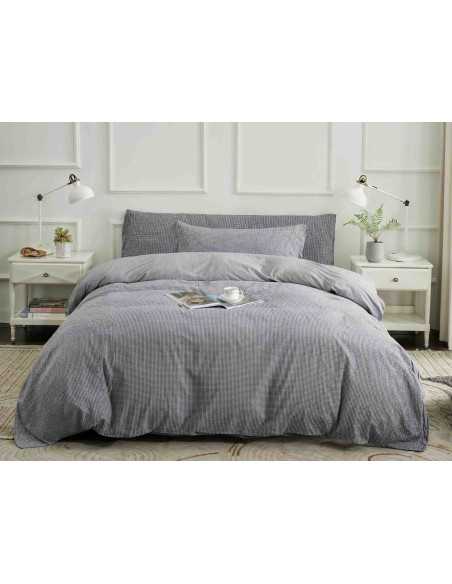 Funda nórdica algodón organico Vidal gris | Funda nórdica ecológica