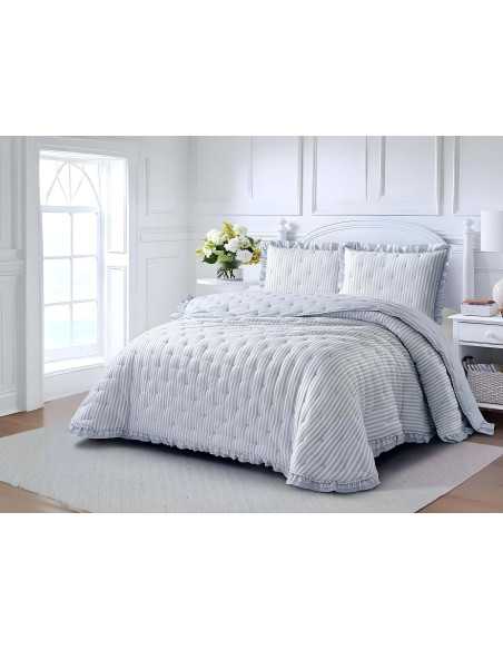 Edredão reversível Wendy cinza | Edredão de inverno com folhos du