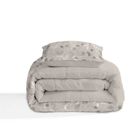 Edredão bege Roswel | Edredão de inverno com estampado de folhas. 2