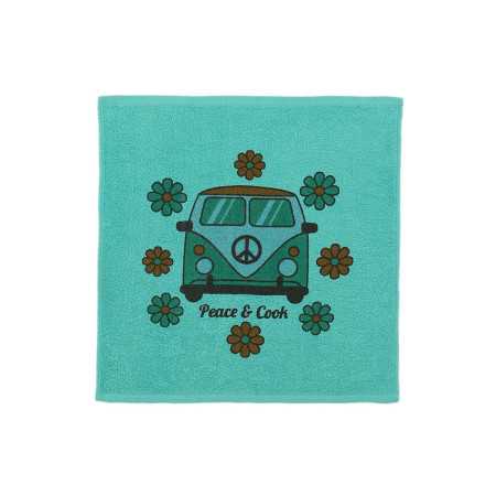 Pano de cocinha Peace & Cook | Toalha decorada 100% algodão