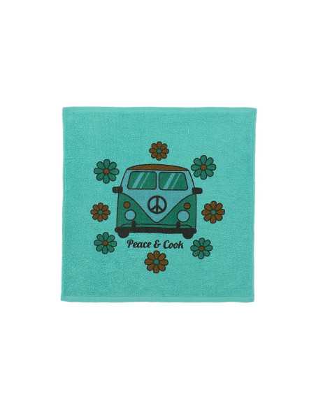 Pano de cocinha Peace & Cook | Toalha decorada 100% algodão