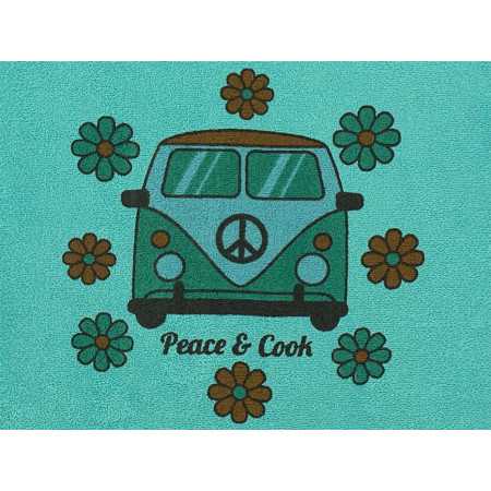 Pano de cocinha Peace & Cook | Toalha decorada 100% algodão 2