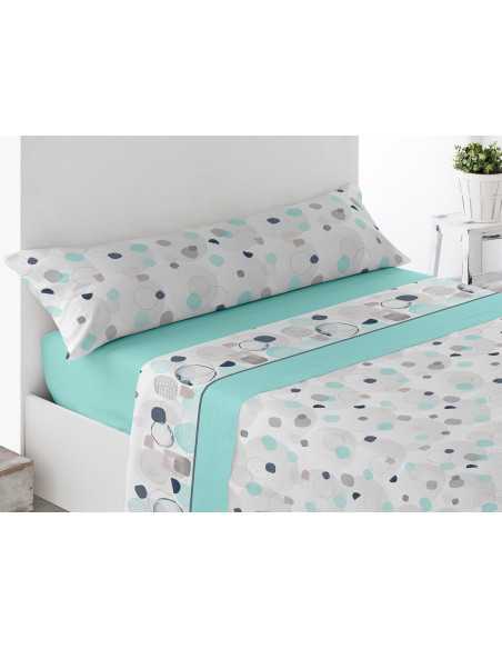 Conjunto de lençóis térmicos Azuaga turquesa | Folhas polares