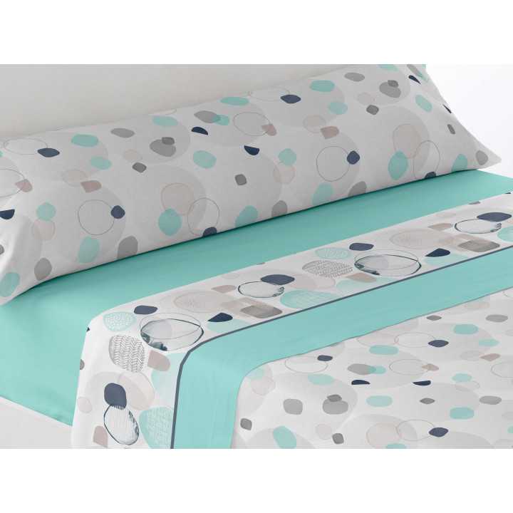 Conjunto de lençóis térmicos Azuaga turquesa | Folhas polares