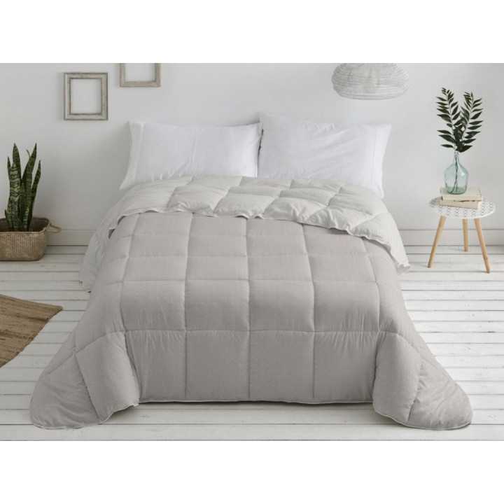 Edredón reversible Nival gris | Edredón Burrito Blanco