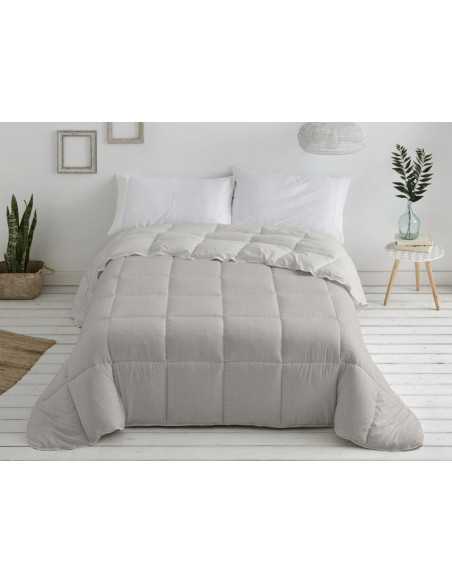 Edredón reversible Nival gris | Edredón Burrito Blanco