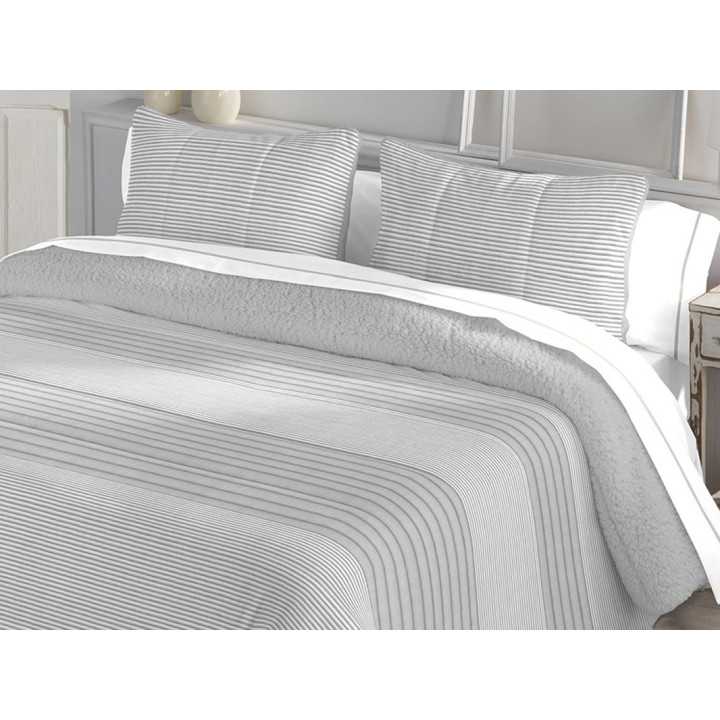 Edredón pana y borreguito Liko gris | Edredón invierno