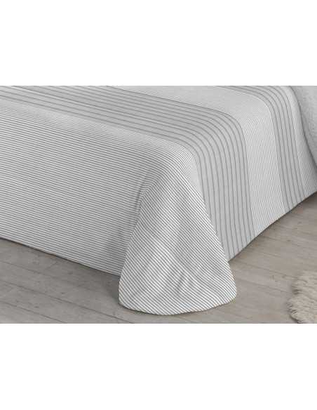 Edredão de sherpa e veludo Liko cinza | Edredão de inverno