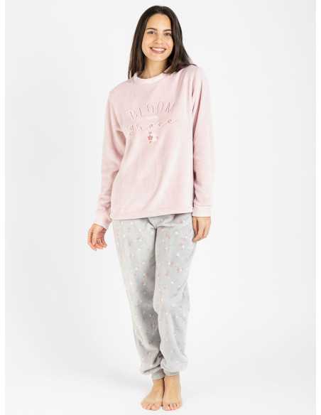 Pijama coralina para mulher Tyra | Pijama de inverno macio e quente