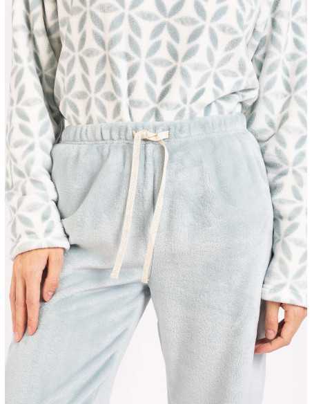 Pijama coralina para mulher Inga | Pijama de inverno macio e quente