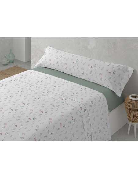 Jogo de lençóis Anya verde | Lençóis fáceis de engomar | Revitex