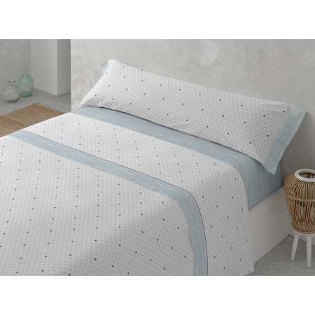 Jogo de lençóis Raisa azul| Lençóis fáceis de engomar | Revitex