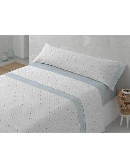 Jogo de lençóis Raisa azul| Lençóis fáceis de engomar | Revitex