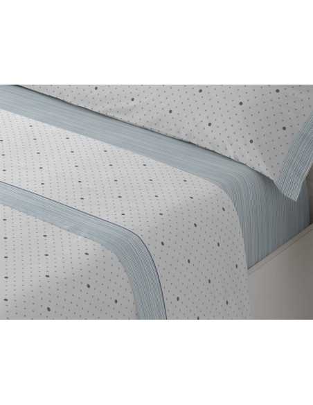 Jogo de lençóis Raisa azul| Lençóis fáceis de engomar | Revitex