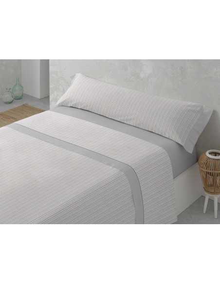 Jogo de lençóis Vera cinza | Lençóis fáceis de engomar | Revitex