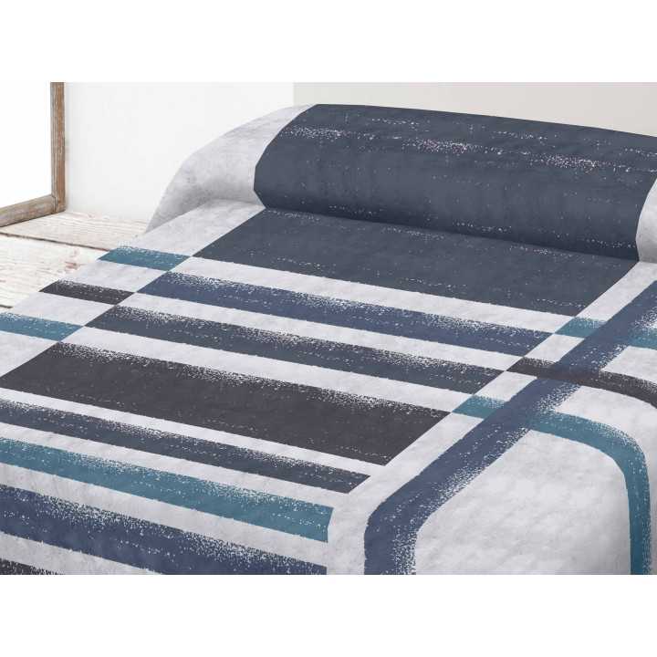 Manta terciopelo Lanae azul | Manta invierno tacto suave