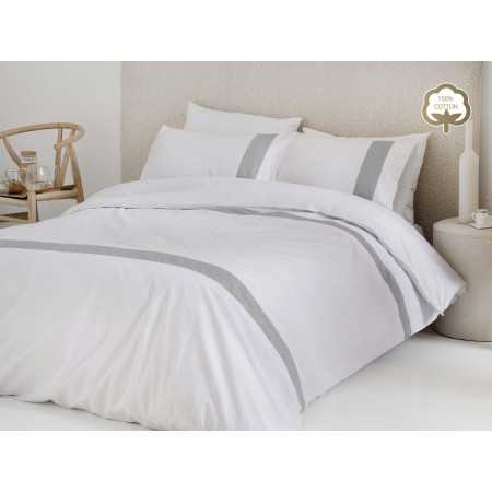 Capa de edredão em algodão Essence cinza | Capa edredão 3 peças