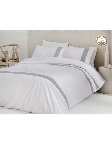 Funda nórdica algodón Essence gris | Funda nórdica 3 piezas