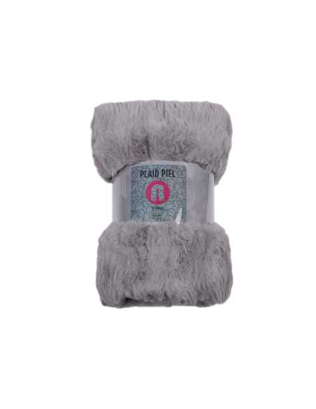 Plaid piel Zafiro gris | Manta decorativa pelo