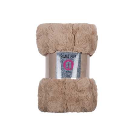 Plaid piel Zafiro beige | Manta decorativa pelo