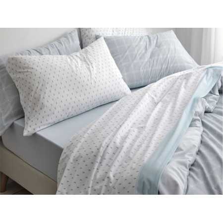 Sábanas Velvelina Liora azul | Sábanas Invierno Burrito Blanco