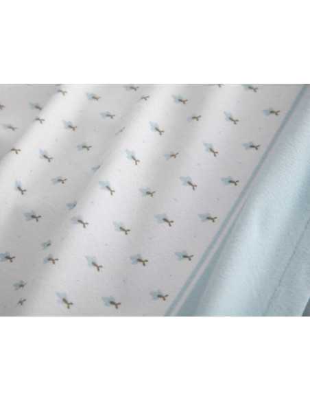 Sábanas Velvelina Liora azul | Sábanas Invierno Burrito Blanco