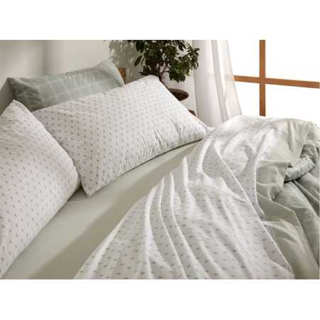 Sábanas Velvelina Liora verde | Sábanas Invierno Burrito Blanco