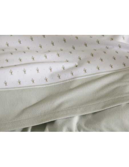 Sábanas Velvelina Liora verde | Sábanas Invierno Burrito Blanco