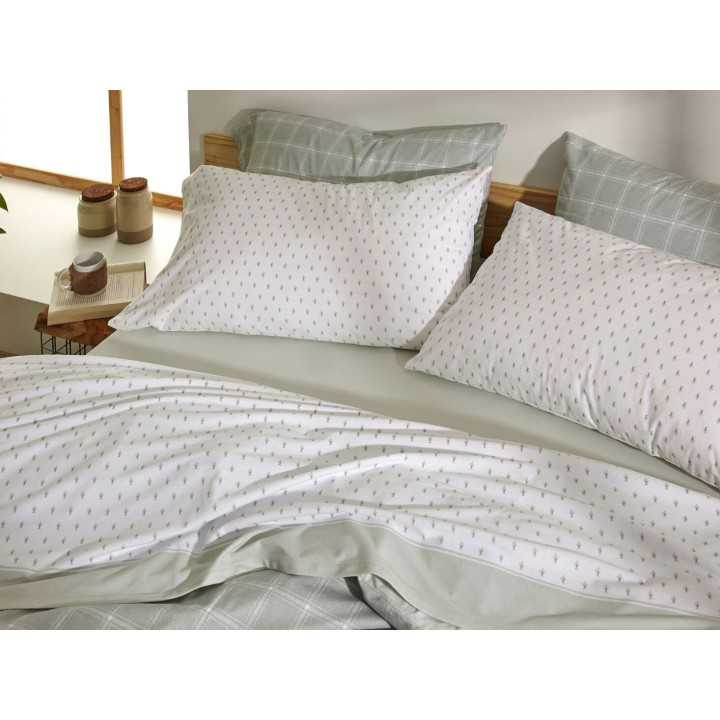 Sábanas Velvelina Liora verde | Sábanas Invierno Burrito Blanco