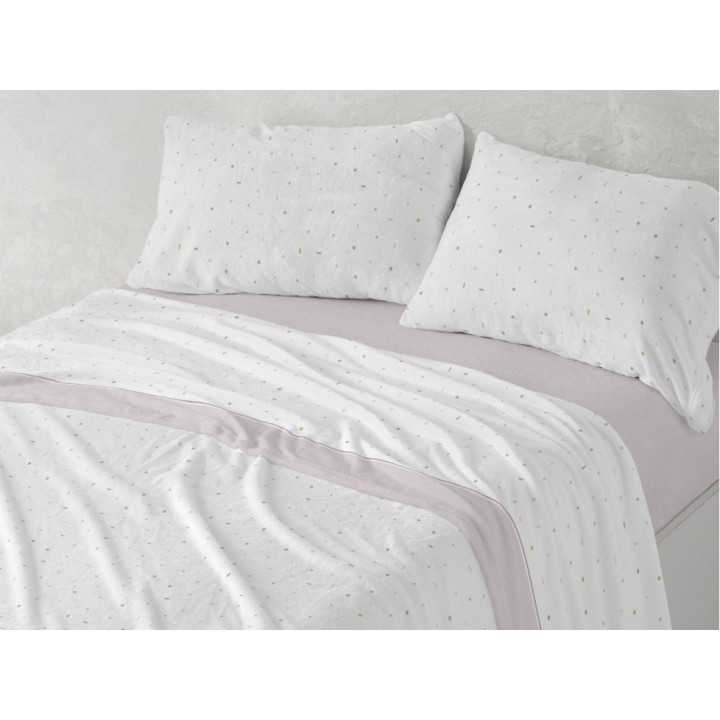 Jogo de lençóis coralina Elodie nude | Sábanas Burrito Blanco