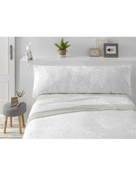 Juego de sábanas coralina Elodie menta | Sábanas Burrito Blanco