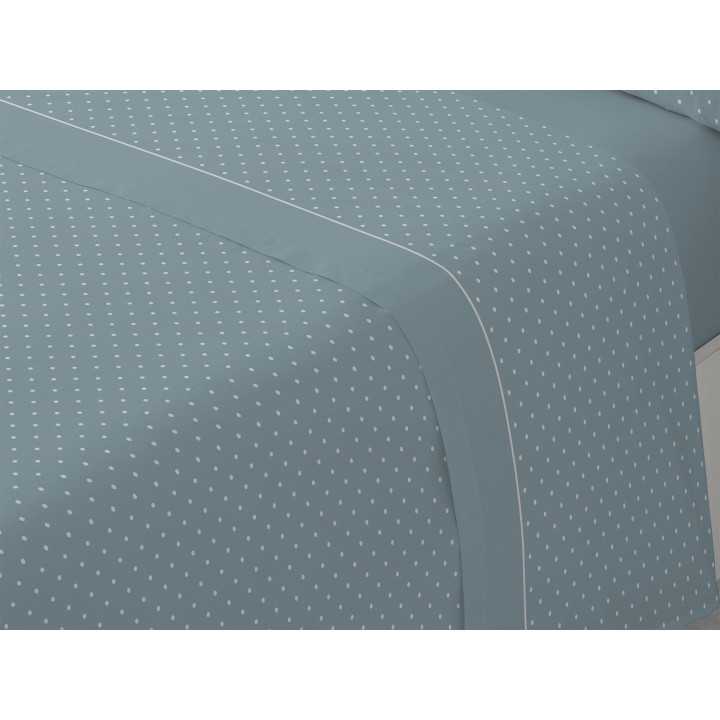 Lençóis de flanela MB Dhara Azul | Lençóis de inverno 100% algod